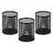 Mind Reader Metal Pen Cups, Mesh Pencil Holders, Desktop Organizer Set, Metal, Set of 3, Black